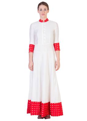 Women's Designer Floor Length Dress With Red Details 1