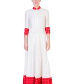 Women's Designer Floor Length Dress With Red Details