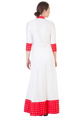 Women's Designer Floor Length Dress With Red Details 2