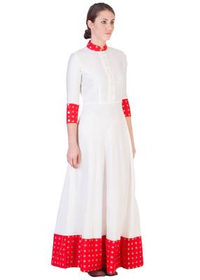 Women's Designer Floor Length Dress With Red Details 4