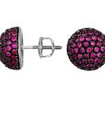 5.02ct Sardius White gold Precious gemstone-earrings