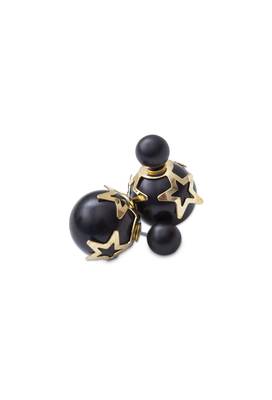 The golden stary black ear studs 1