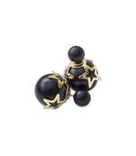 The golden stary black ear studs