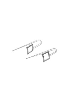 The silver square earrings 1