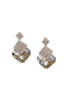 The lady in adorable clear crystal earrings 1