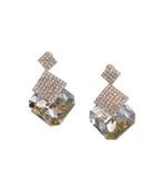 The lady in adorable clear crystal earrings