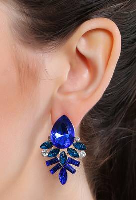 Blue Drop Crystal Earrings 2