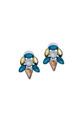 Blue Clear Stone Ear Studs 1