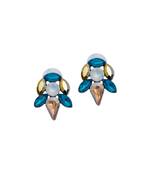 Blue Clear Stone Ear Studs