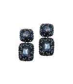 Vintage Black Crystal Earrings