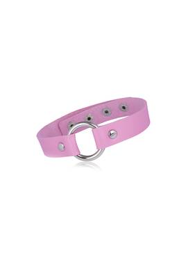 Soft Pink Silver Ring  Choker 1