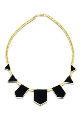 Striking Golden Black  Tribal Necklace 1