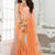 Orange embroidered chiffon saree with blouse