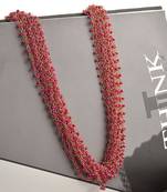 Pink Beaded Multistrand Necklace