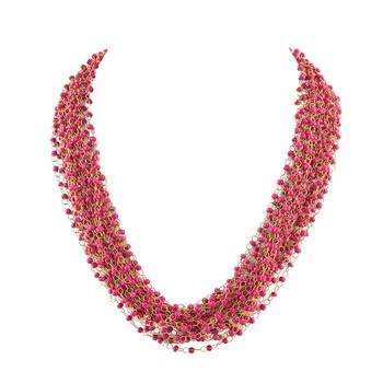 Pink Beaded Multistrand Necklace 2