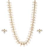 Kundan Teardrop And Pearl Necklace Set