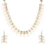 Kundan Square And Pearl Necklace Set