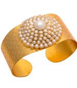 Golden Pacchi Work Pearl Hand Cuff