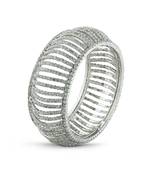 Fashionable Desginer White Stone Rhodium Bangle