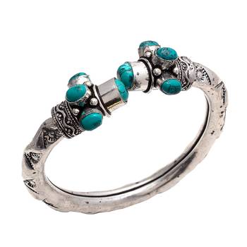 Tuquoise Silver Antique Look Braclet 1