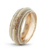 Gracefull Rose Gold Finishing Pearl & Stone Wedding Bangle