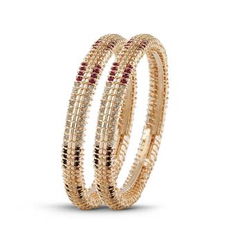 Ethnic Multicolor Stone Rose Gold Finishing Bangle 1