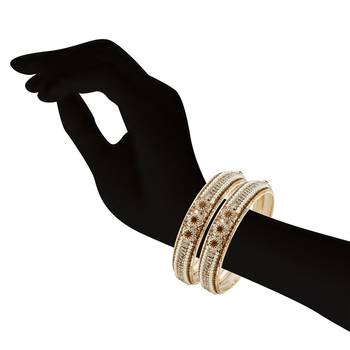 Dazzling Rose Gold Finishing Lct Stone Bangle 2