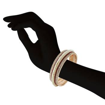 Appealing Party Wear Designer Maroon Stone & Pearl Bangle 4