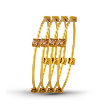 Ethnic Gold Plated Stone 4 Pcs Bangle 1