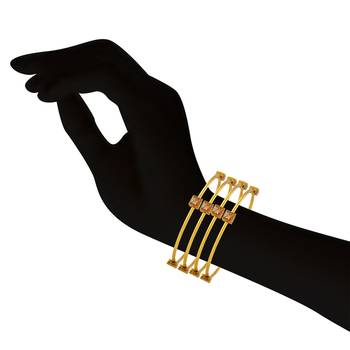 Ethnic Gold Plated Stone 4 Pcs Bangle 2