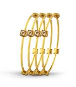 Ethnic Gold Plated Stone 4 Pcs Bangle