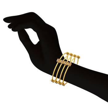 Ethnic Gold Plated Stone 4 Pcs Bangle 2