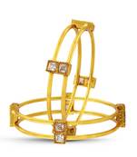 Exquitely Gold Finish Party Wear Stone Bangle
