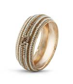 Indian Traditional White Pearl With Lct Stone Rose Gold Finishing Bangle