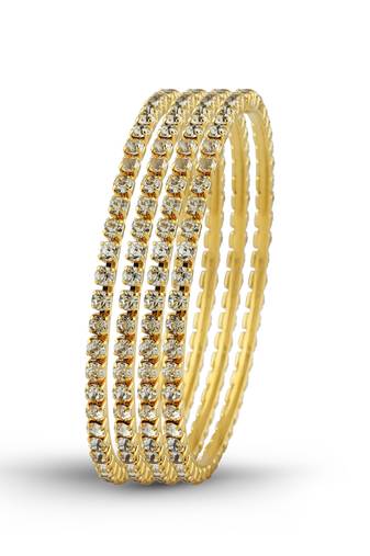 Gold Plated Studded 4 Pcs Bangle