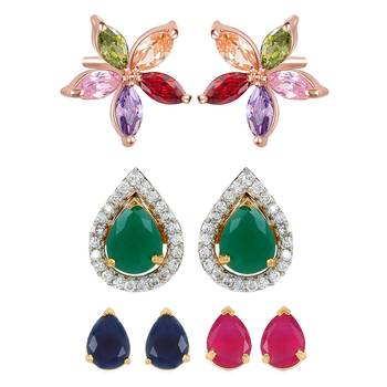 Multicolor cubic zirconia earrings 1