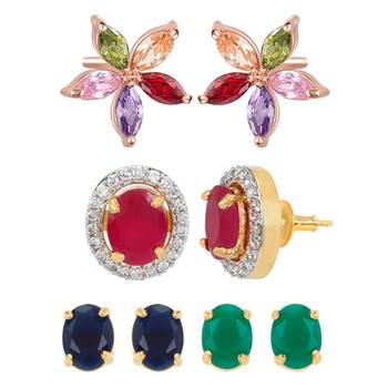 Multicolor cubic zirconia earrings 1