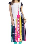 multicolor printed crepe stitched kurti