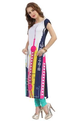 multicolor printed crepe stitched kurti 2