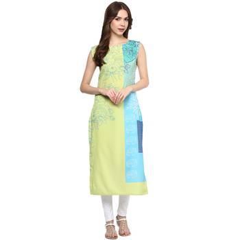 multicolor printed crepe stitched kurti 2
