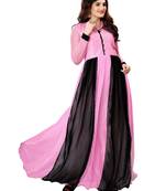 pink georgette plain semi stitiched party wear gowns
