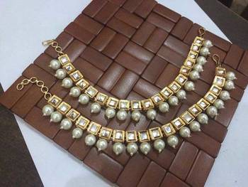 Kundan And Pearls Heavy Anklets 1