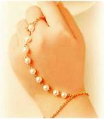 Pearl And Gold Chain Hathphool