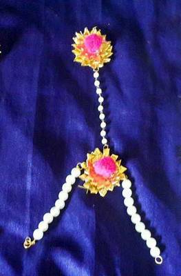 Pink Gota And Pom Pom Hathphool 1