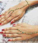 Turquoise Beaded Delicate Hathphools