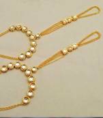 Kundan And Gold Chains Hathphool Pair