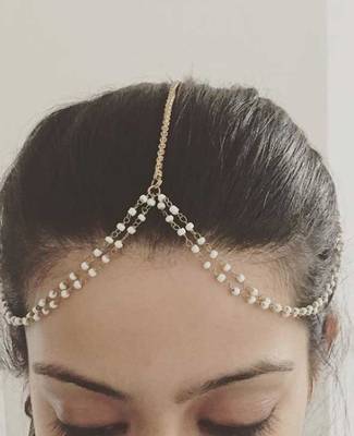 Pearl And Gold Chain Mathapatti 1