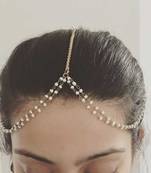 Pearl And Gold Chain Mathapatti