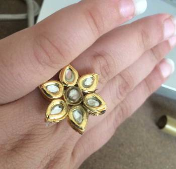 Kundan Flower Cocktail Ring 1