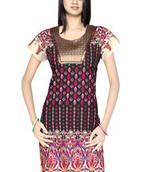 Exclusive Designer Brocade Black Cotton Kurti 